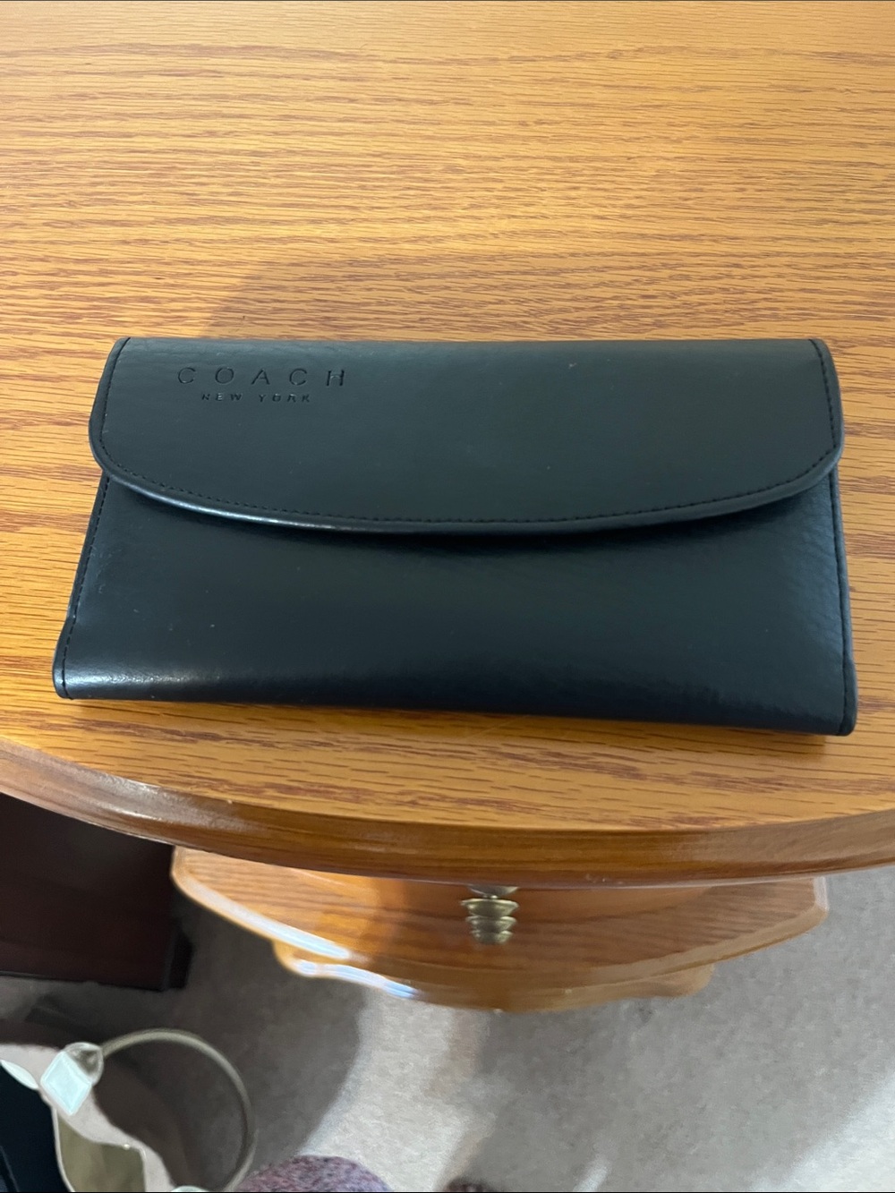 Coach Black Leather Men's Clutch Wallet